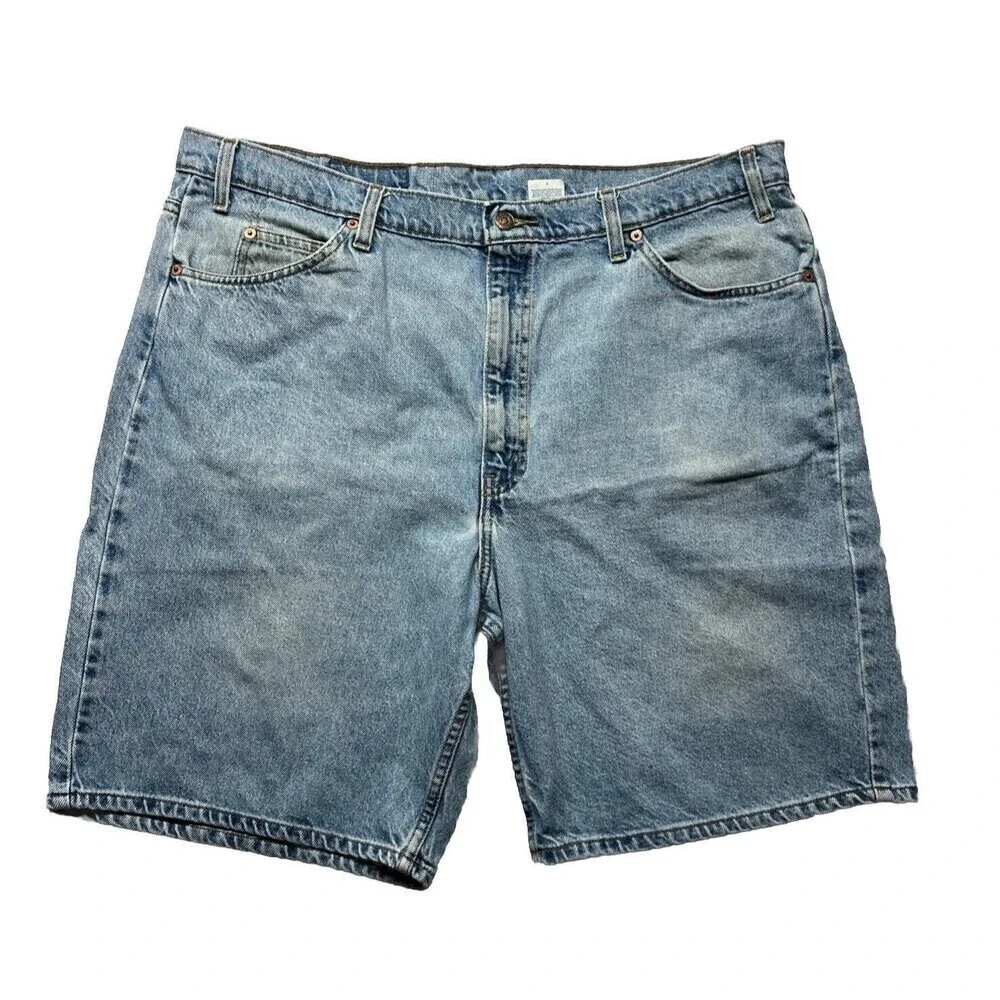 VTG 90s Levis 550 Relaxed Denim Jean Shorts Jorts Size 42 Orange Tab Baggy Loose